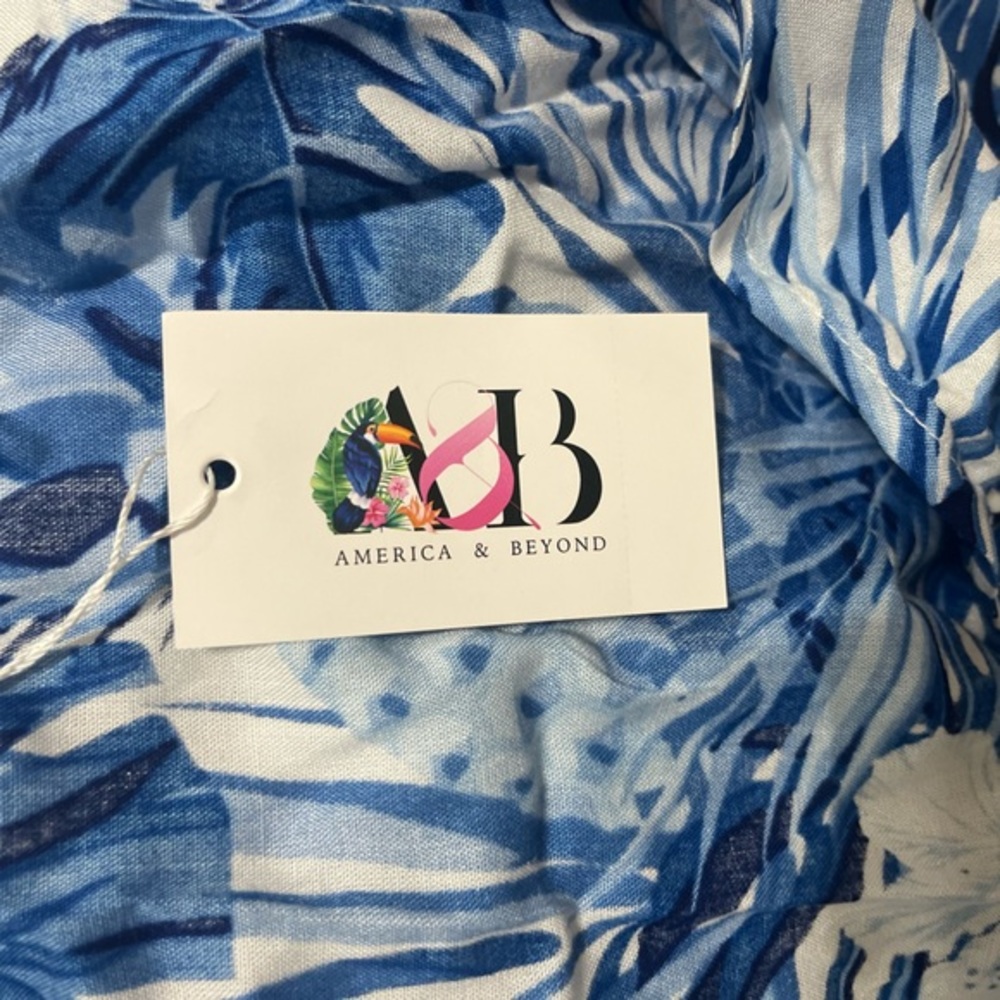 America & Beyond blue floral tropical maxi swim cover up NWT - Picture 3 of 5